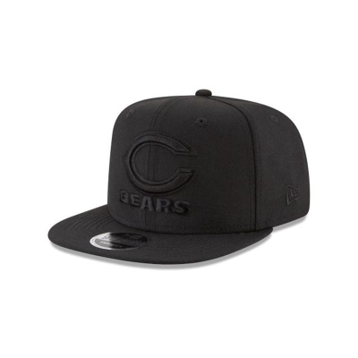 Black Chicago Bears Hat - New Era NFL Black On Black High Crown 9FIFTY Snapback Caps USA3485602